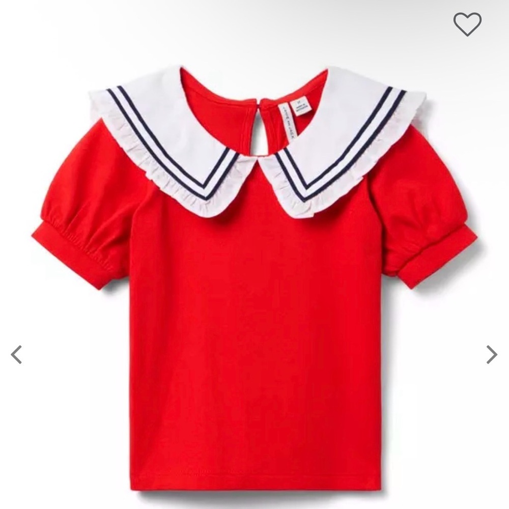 Janie and Jack Red Sailor Collar Blouse